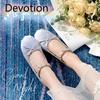 Летние Супер Мягкие Атласные Балетки с Круглым Носком и Стразами Devotion