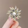 High-End Pearl Sunflower Brooch, Exquisite Design Sense Coat Corsage Pin Accessories