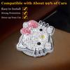 YOLRIND Car Push Start Button Cover, Cute Cat Glitter Car Accessories for Women Engine