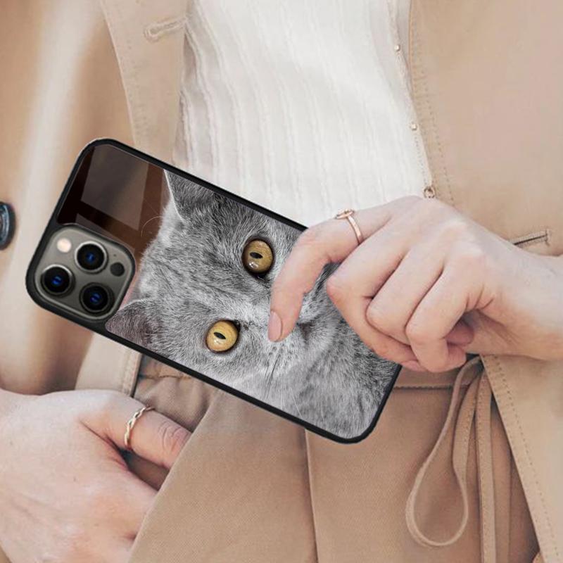 Beautiful Grey British Shorthair Cat Magnetic Phone Case For iPhone 17 Air 16 14 13 12 Pro Max 15 Plus Wireless MagSafe Cover