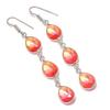 Natural Bi-Color Tourmaline Gemstone 925 Sterling Silver Earring 2.99" F6V35
