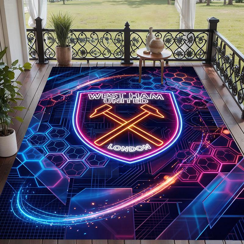 Soft Floor Carpet West Ham United Football Pattern Area Rug Decorative Mat For Home Room Decoration