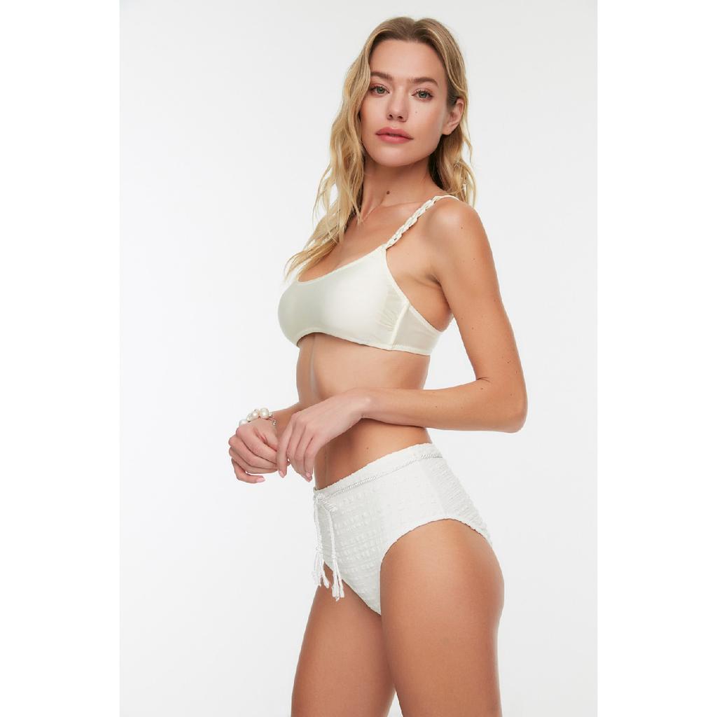 Плавки бикини с высокой талией и поясом цвета бежевого цвета Tbess21ba0167