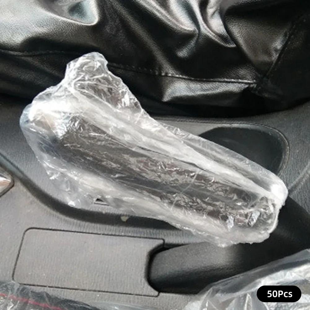 50 шт. одноразовые чехлы для автомобильных сидений из пластика, противообрастающие, водонепроницаемые, пылезащитные чехлы для подушек сидений, принадлежности для салона автомобиля