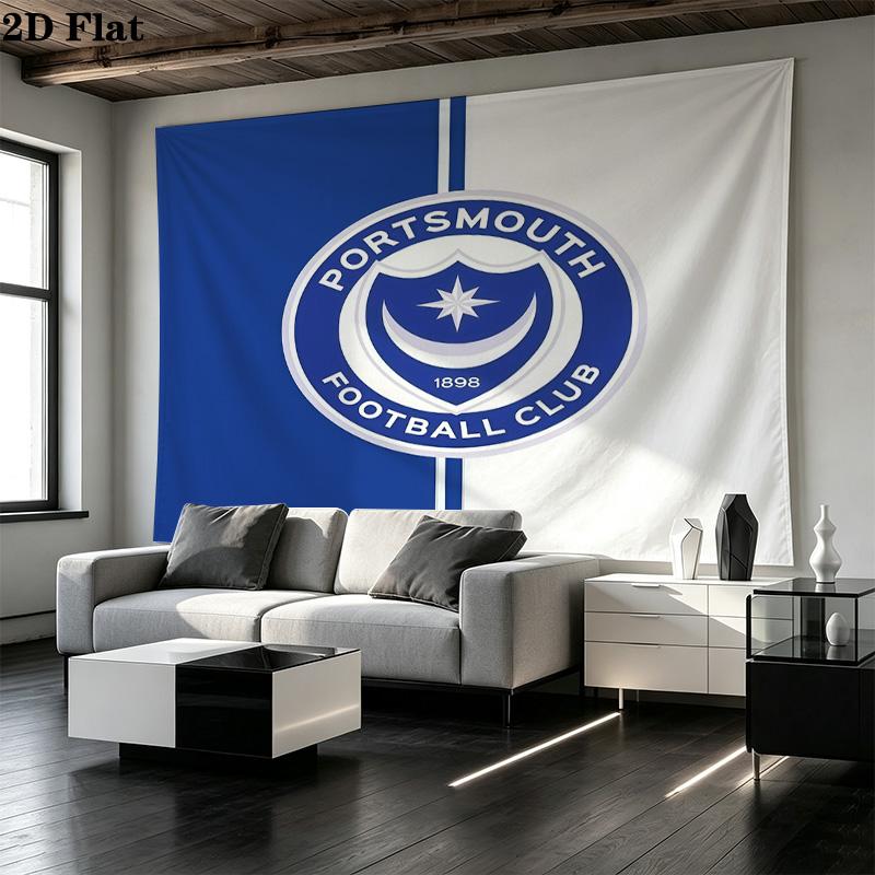 Portsmouth FC Printed Tapestry – Wall Hanging for Bedrooms, Dorms, and Home Decor