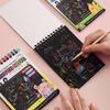 4 шт. Цветная скретч-раскраска DIY для детей, креативный скетчбук для граффити, головоломка, арт-скретч-бумага, с бамбуковой ручкой