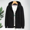 Men's Plus Size Fleece-Lined Zipper Hoodie - Thick, Loose Fit for Autumn and Winter