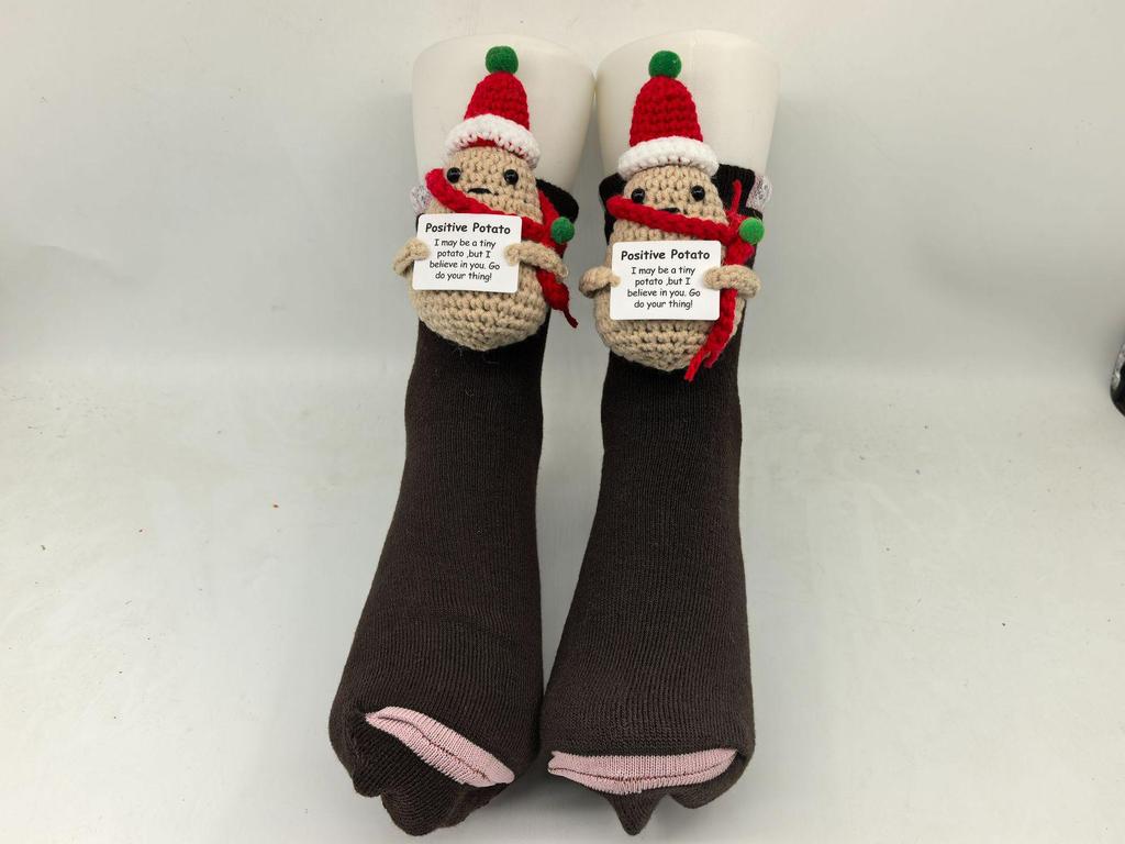 Уютные рождественские вязаные носки с животными - Теплые и милые для осени и зимы