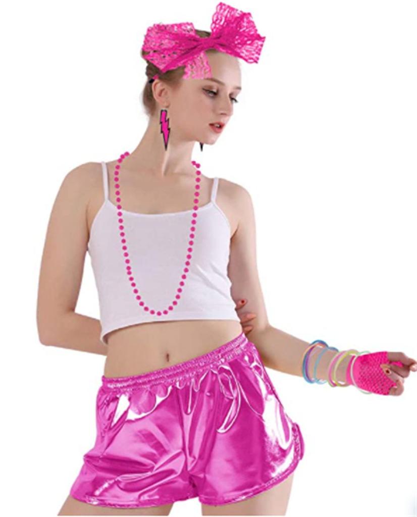 Серьги для девочек Платье Перчатки-сетка Набор аксессуаров для костюма 80-х годов Фантазийное ожерелье