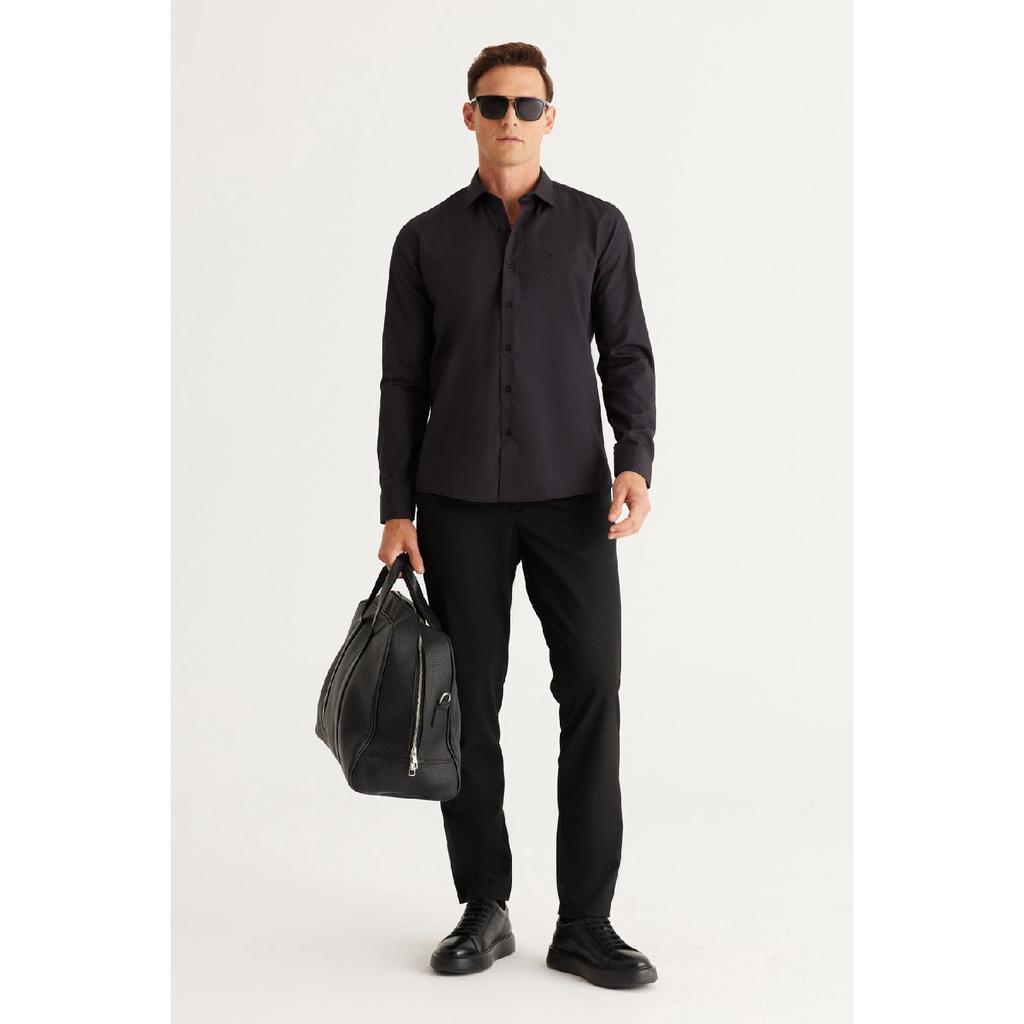 Men's White Easy-iron Slim Fit Slim Fit Classic Collar Cotton Shirt