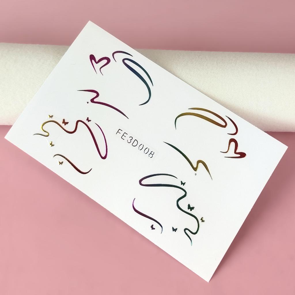 Лазерная подводка для глаз, 3D трехмерная рельефная наклейка-бабочка для макияжа глаз, сценическая наклейка-татуировка