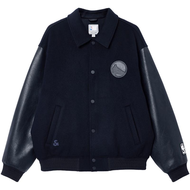 Мужское пальто Jack & Jones из смесовой шерсти с лацканами, коллаборация с НБА