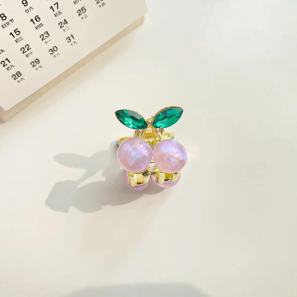 Нежные хрустальные вишневые мини-заколки для волос со стразами, женские заколки-крабы для волос, головные уборы, аксессуары для волос