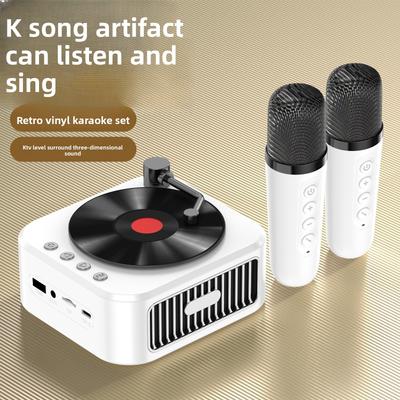 Ретро CD-плеер Bluetooth-колонка Детский подарок Караоке Дуэт Высокое качество звука с микрофоном Стерео Портативный