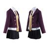 4 шт. наборы аниме Danganronpa Kirigiri Kyouko косплей костюм включает фиолетовый парик косметические контактные линзы Хэллоуин Карнавал для женщин