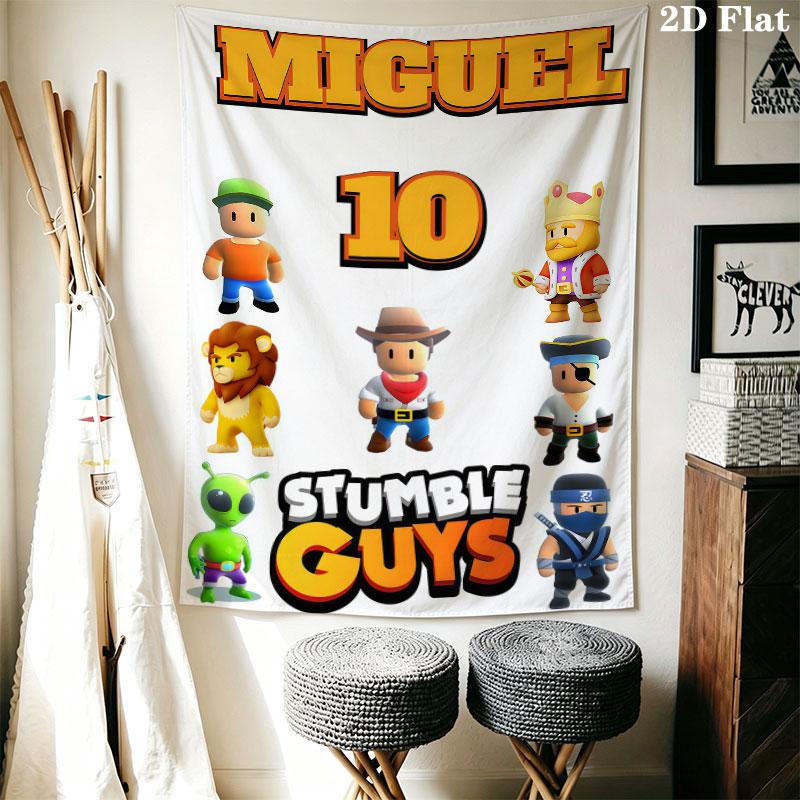 Stumble Guys Sprint Wall Hanging Printed Fabric Blanket Decorative Tapestries for Bedroom Living Room Home Decor
