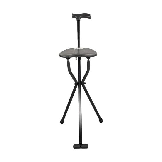 Yousheng 300 Lbs Crutch Stool with Seat Lightweight Folding Walking Stick Chair Portable Cane for Senior Elderly Camping Hiking