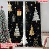 2pcs 2D Flat Printing Merry Christmas Popular Window Curtains Christmas Tree_ Versatile Polyester Without Electricity Party