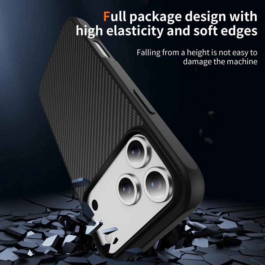 Thin Carbon Fiber Texture For Magsafe Magnetic Case For For Iphone 17 Air 16 E 15 14 Plus 13 12 Pro Max Bumper Hard Shockproof Cover