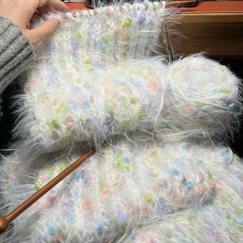 Набор мохеровой пряжи с радужным градиентом - средней толщины, идеально подходит для ручного вязания шарфов