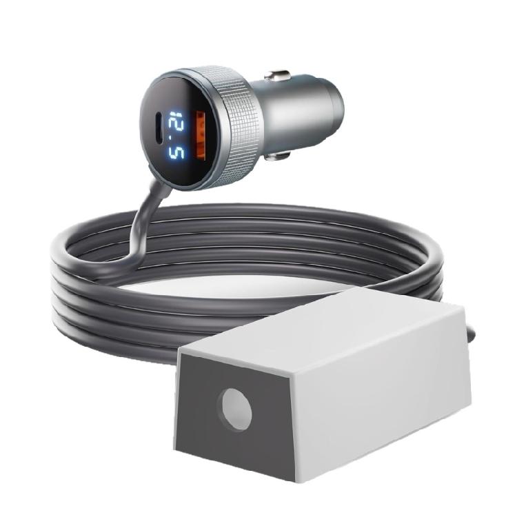 Vehicle Socket Power Adapter for Star Mini with 36V 60W DC5.5X2.1Mm Output, USB C PD45W, USB-A 3.0, Build-In Digital Display and Attached Cable