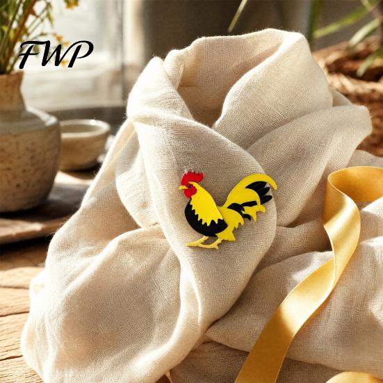 Farm-themed Jewelry Chicken Rooster Brooch Pin, Acrylic Lightweight Farm Scratch-resistant Animal Jewelry, for Backpacks Hats Jackets Thanksgiving