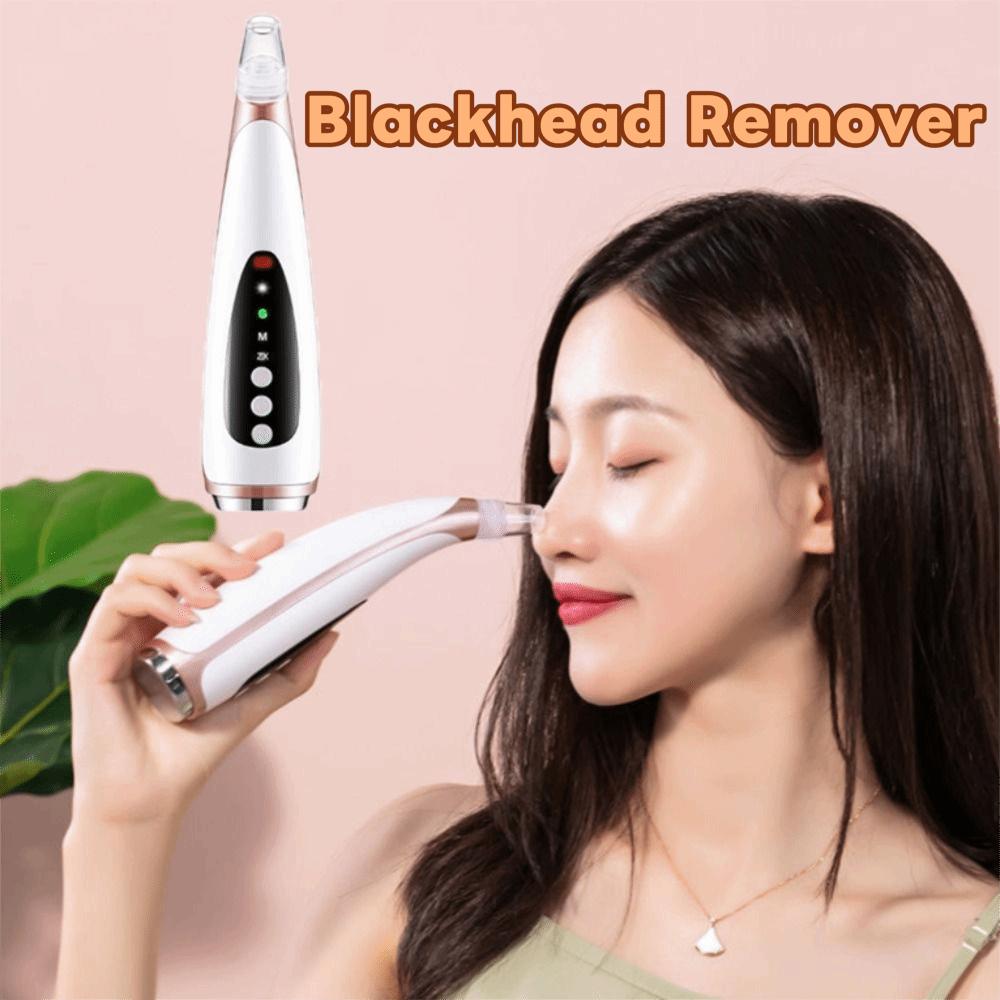 With 6 Replacement Head Electric Blackhead Remover Hot Compress Deep Cleaning Facial Pore Cleaning Device Professional