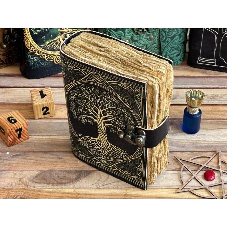 Журнал из кожи Древо жизни - Блокноты из натуральной кожи для женщин - Красивый журнал Для зарисовок Книга для путешествий Пустая книга для заклинаний