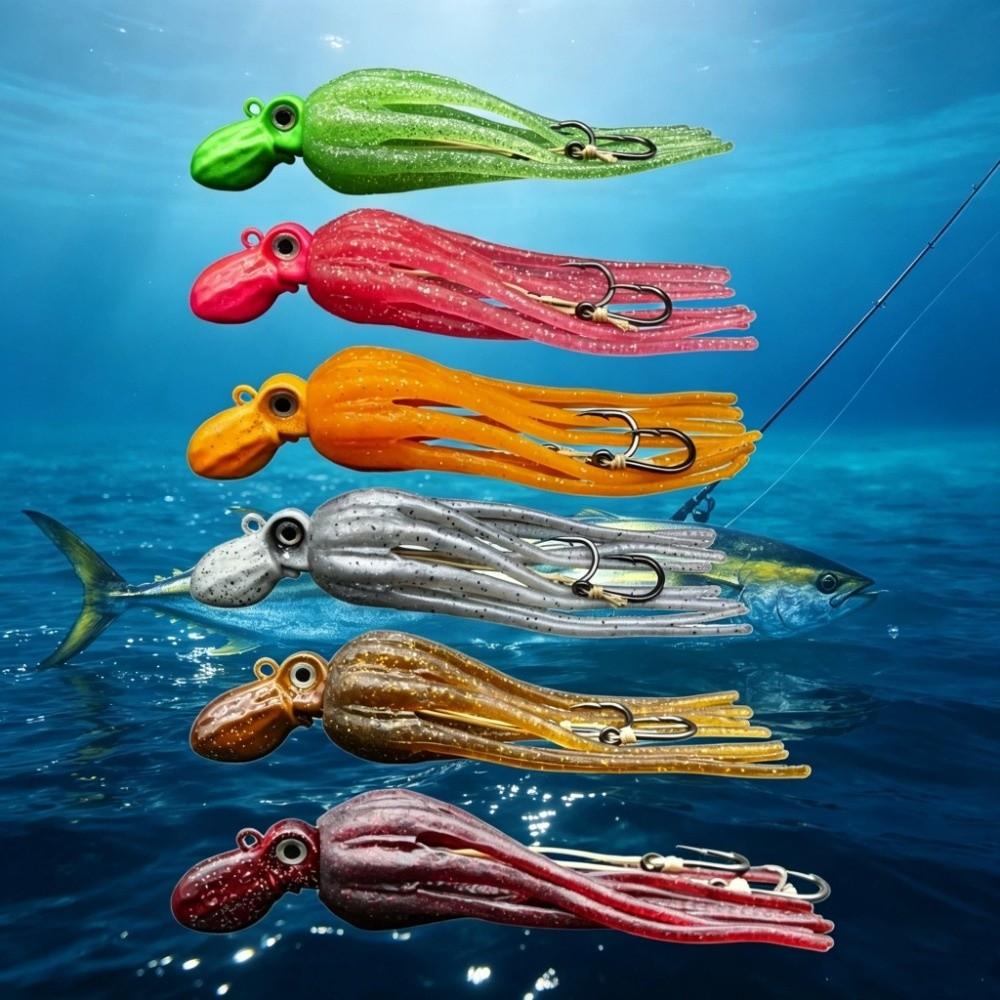 100g Octopus Squid Skirt Bait 200g Big Game Fishing Lure Squid Skirt Bait With Hook Trolling