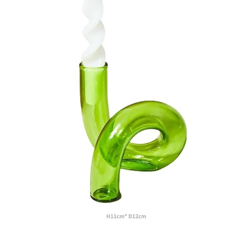 Декоративные подсвечники, цветная стеклянная ваза для цветов, украшение для дома, свадебное украшение, центральные подсвечники, подарок