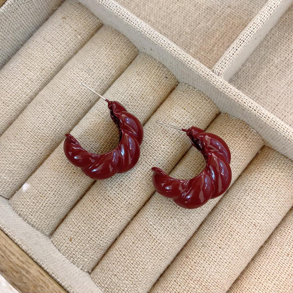 Color Simple High-End Button Edge High-End Fashionable Exquisite Design Fashion Earrings Earrings