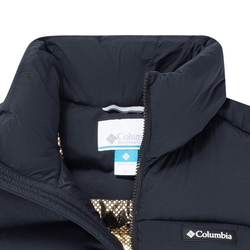 Columbia Casual Outdoor Solid Color Simple Logo Print Waterproof Warm Gold Dot Water-Repellent Goose Down 700 Fill Vest Men vest Black WE4939-010