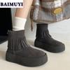 Fringe Flats Platform Women Ankle Boots Suede Shoes 2025 Trend Designer Casual Walking Chelsea Snow Boots Winter Mujer Botas