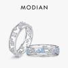 925 Sterling Silver Fashion Blue Opal Ring Original Hollow Out Charm Female Finger Rings For Women Wedding Jewelry