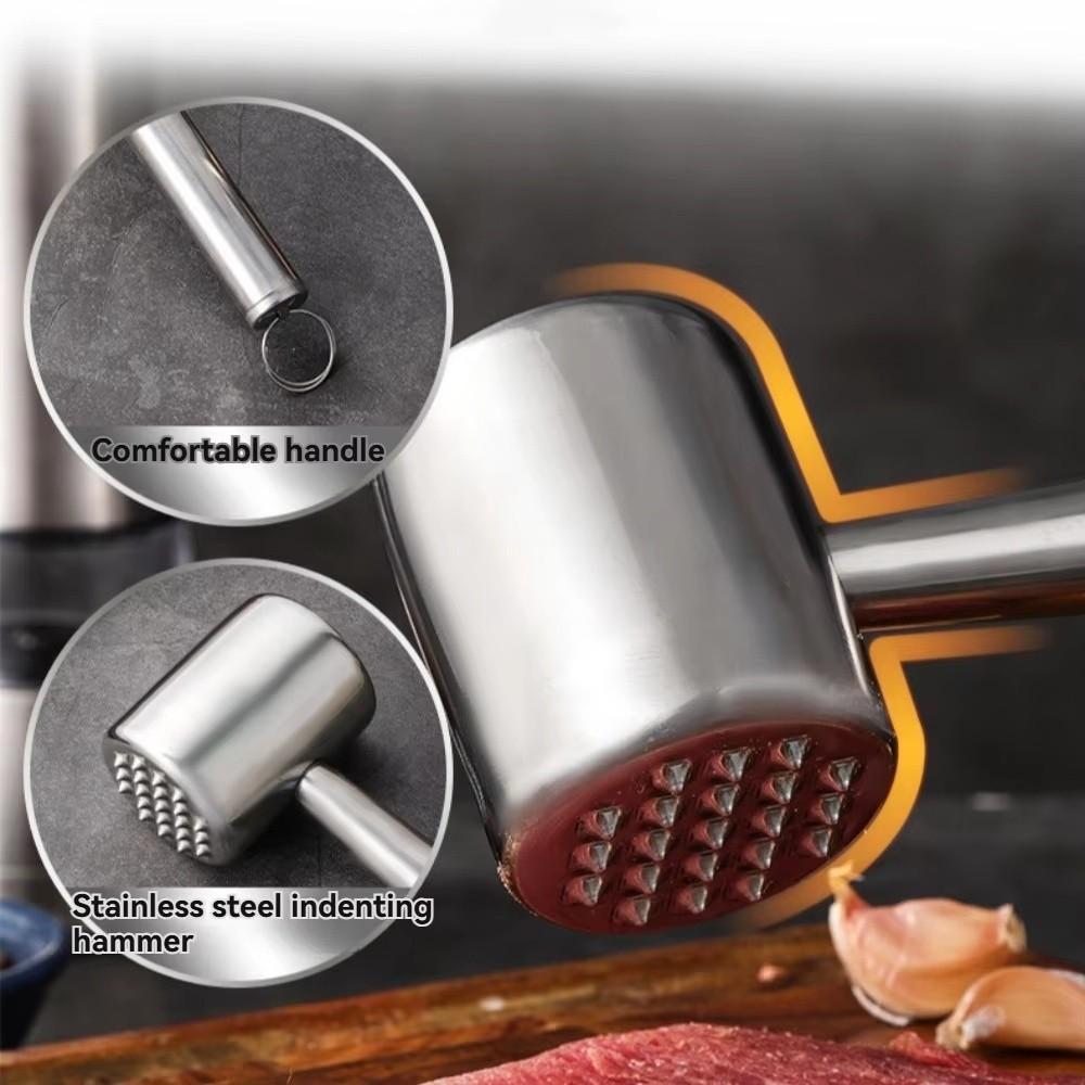 Knock Loose Beef Steak Tender Double Meat Tenderizer New Stainless Steel Meat Hammer Kitchen