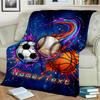1PC Custom Name Sports Ball Fusion flannel blanket versatile,all-season throw suitable for the living room,bedroom,camping,travel,and gift