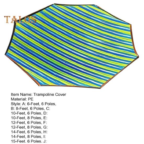 6/8/10/12/14/15/16-футовый тент для батута, устойчивый к ультрафиолетовому излучению, водонепроницаемый, устойчивый к погодным условиям, навес для батута на 6-12 стоек, защита от солнца