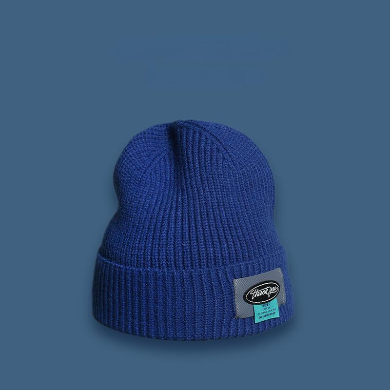 Чисто цветная шерстяная повседневная хип-хоп шапка шапка бини универсальная вязаная шапка мужская и женская индивидуальная модная парная шапка