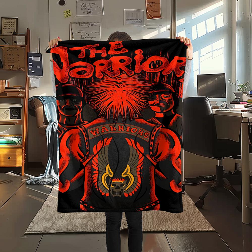 1PC The Warriors Print Flannel Blanket, High quality All Seasons, Home Decor, Warmth and Comfort, Perfect for Christmas Gifts
