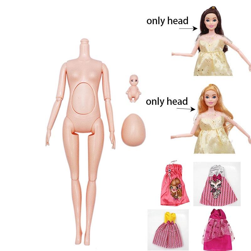 11-дюймовая 30-сантиметровая 6-шарнирная пузатая беременная голая кукла со съемным животом