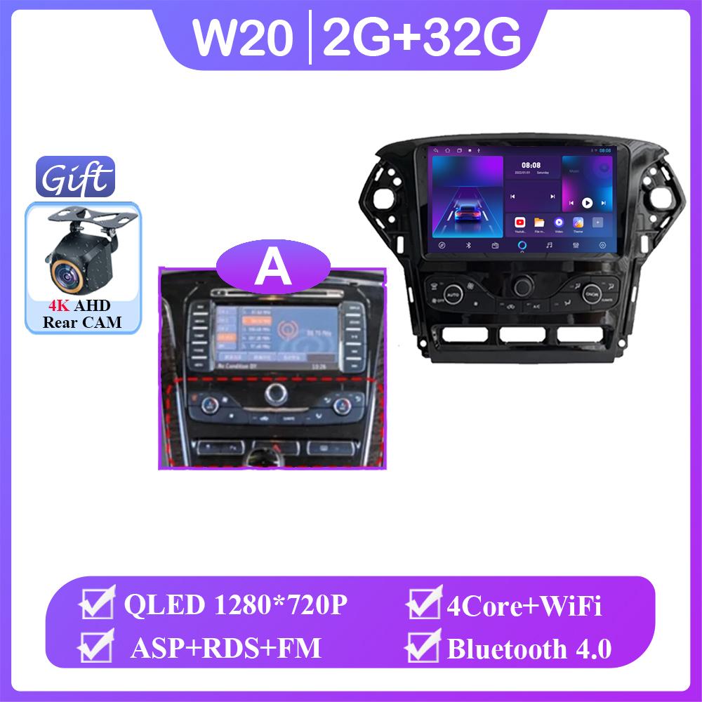 Навигация GPS Android 14 Авторадио Стерео Для Ford Mondeo MK4 2007-2014 Carplay Авто Видеоплеер 2din DVD Мультимедийная Головное Устройство