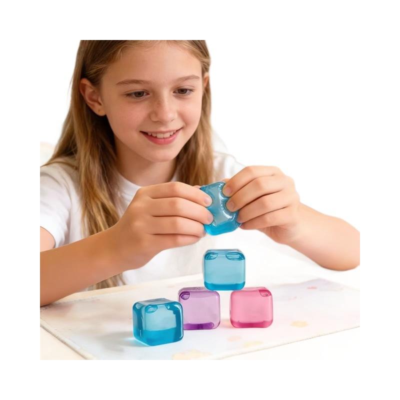 4 Pack NeeDoh Soda Themed Cube Blind Box Super Solid Squish Stress Relief Fidget Toy Squeeze Toy for Kids Party Gift