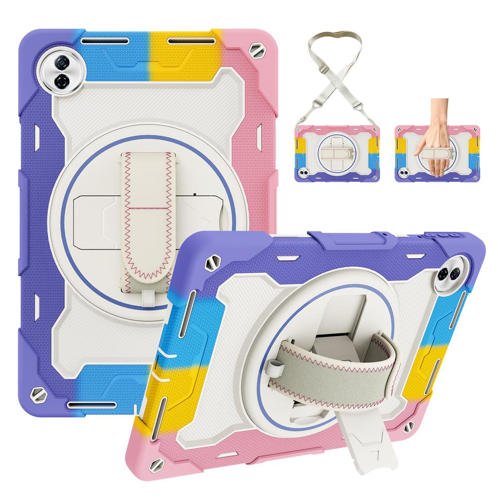 Heavy Duty Rugged Case for Huawei Honor Pad 10 (Tablet 10) 2025 12.1 Inch HEY3-W00 360 Rotating Kickstand Cover with Hand Strap