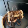 Exquisite Faux Leopard Suede Boston Shoulder Bags High Quality Sense of Luxury Designer New Style Bags