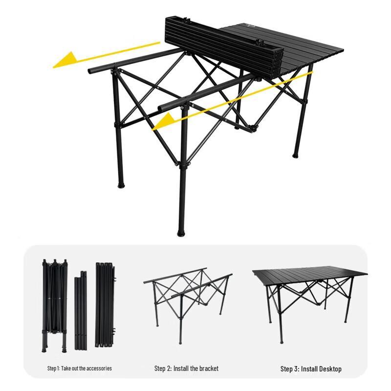 He Da Wu Outdoor Folding Camping Table and Chairs 5-Piece Set