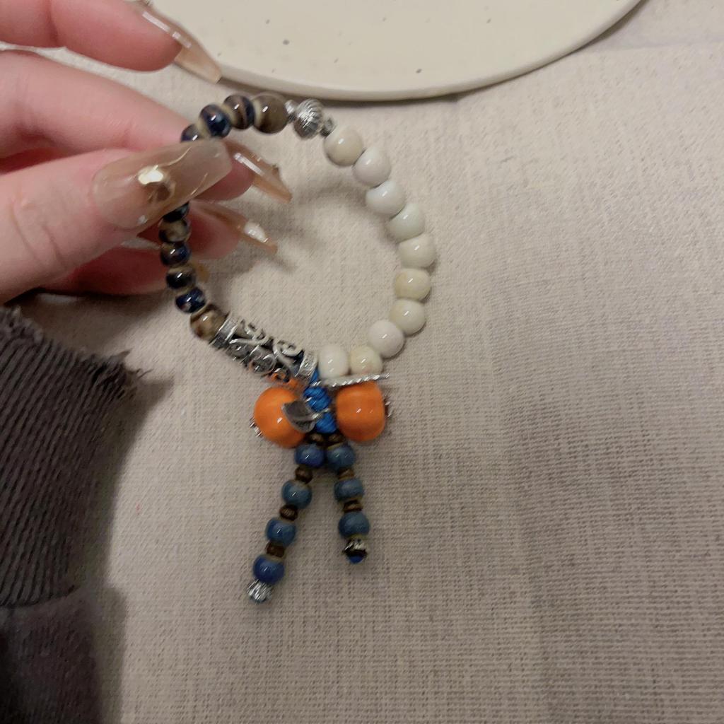Керамический браслет ручной работы из бисера, браслет в экзотическом этническом стиле, браслет в древнем тибетском стиле, эластичный браслет