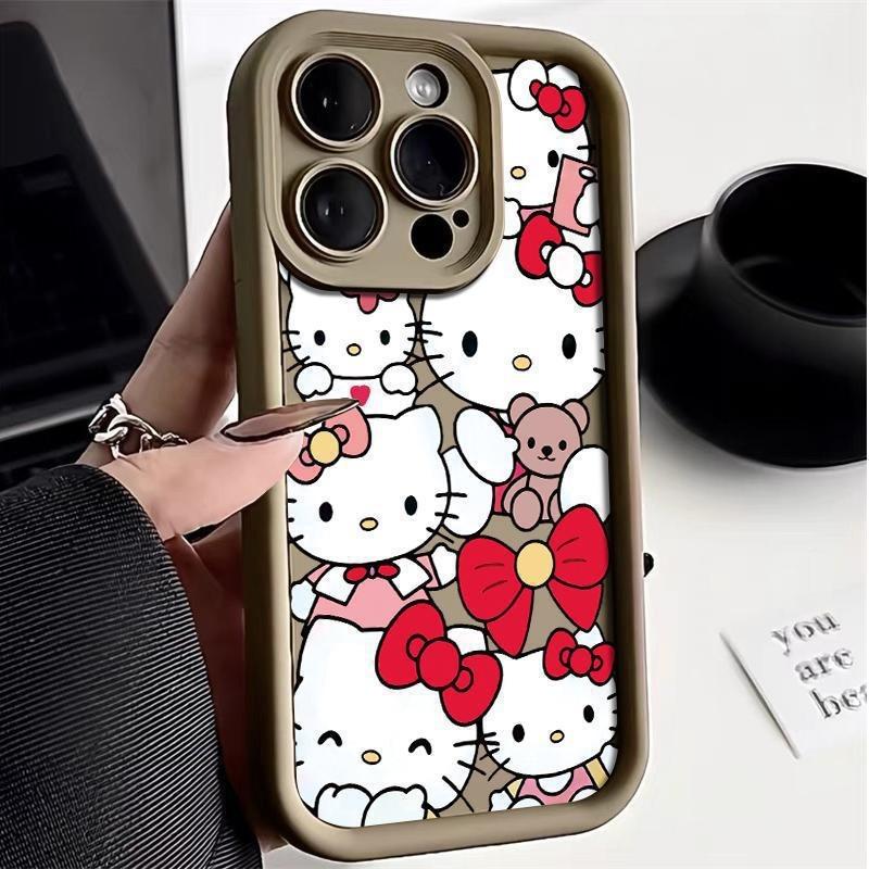 Explosive TEMU/Xiyin/TikTok Sanlio TK cat Hello Kitty for Apple 16 mobile phone case ladder