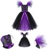 Baby Girls Witch Halloween Cosplay Carnival Party Costume Elastic Shoulder Straps Bowknot Mesh Dress