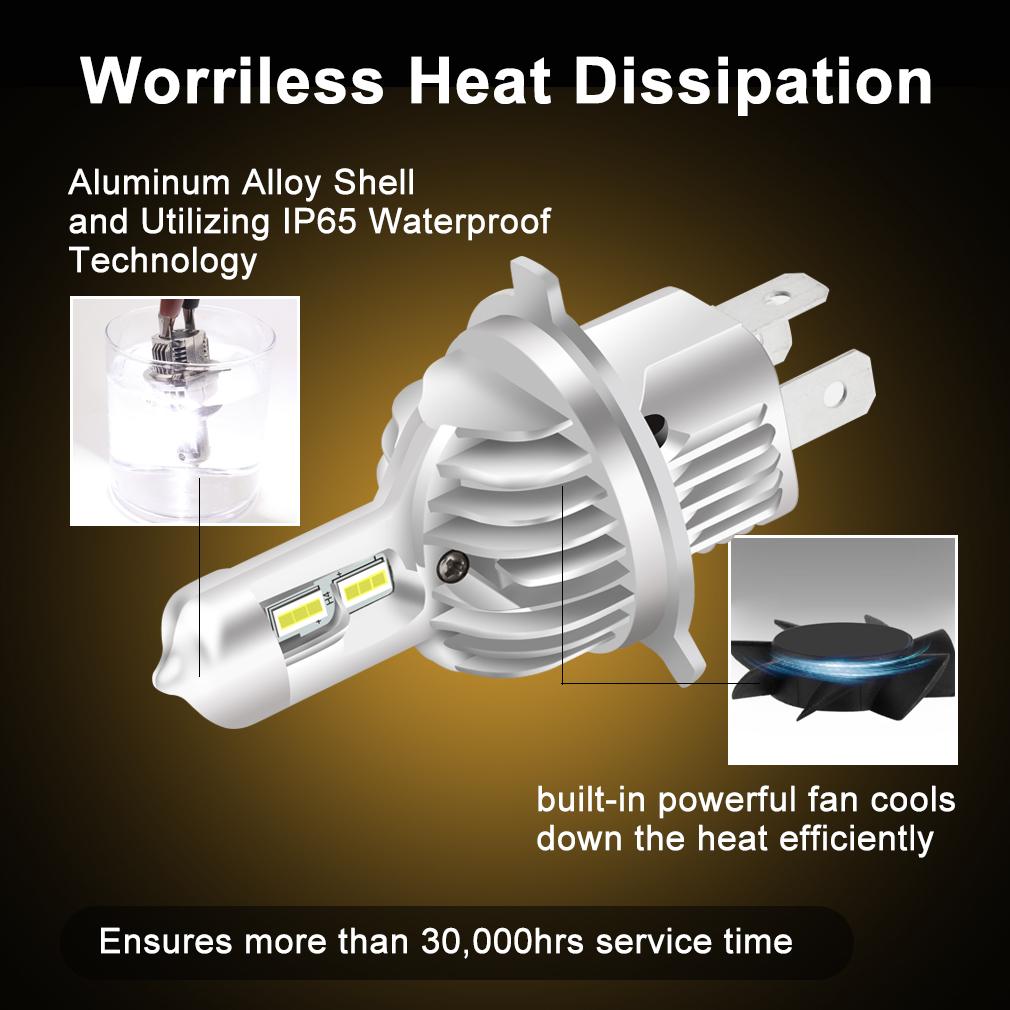 2шт H7 CSP LED H4 Беспроводные 50W 10000LM Canbus Автомобильные фары H1 H3 H11 9005 HB3 9006 HB4 Супер яркие фары дальнего/ближнего света для мотоциклов Противотуманные фары 6000K Белый