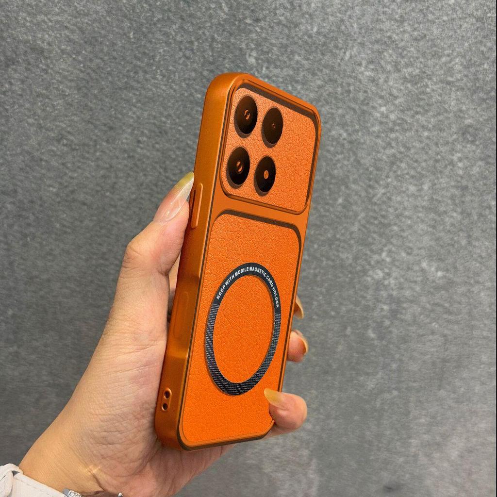 Улучшенный защитный чехол с большим вырезом для камеры для Xiaomi 17, роскошный кожаный чехол с магнитным кольцом